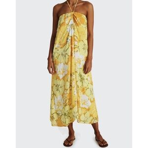 Faithfull The Brand Asturias Midi Halter Strapless Dress